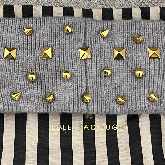 ❌ON SALE❌LELE SADOUGHI AUTHENTIC LIGHT GREY 14K GOLD-PLATED STUDDED EAR WARMER - Picture 14 of 17